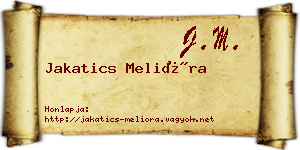 Jakatics Melióra névjegykártya